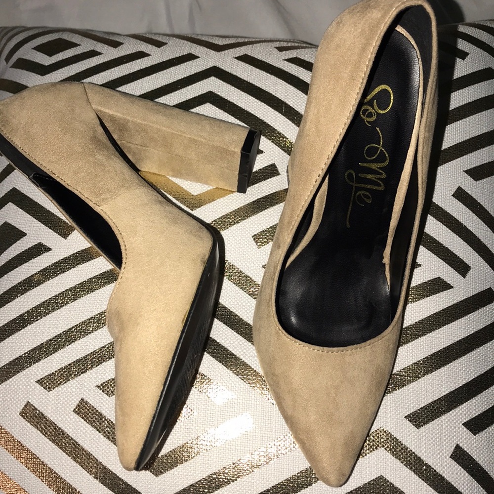 Beige Pointy Heels